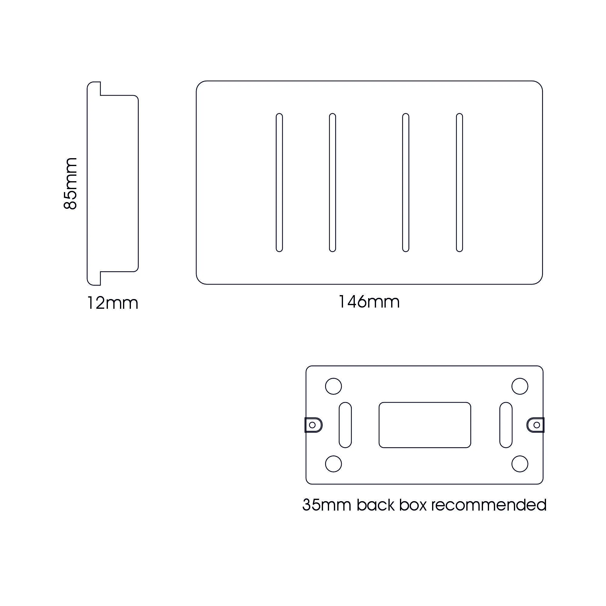 4 Gang 2 Way 10 Amp Rocker Twin Plate Ocean Blue ART-SS44OB  Trendi Ocean Blue